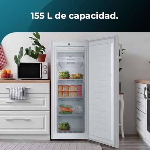 Detalle de Cecotec Congelador Vertical Bolero 155L No Frost - Puerta Reversible y Alarma