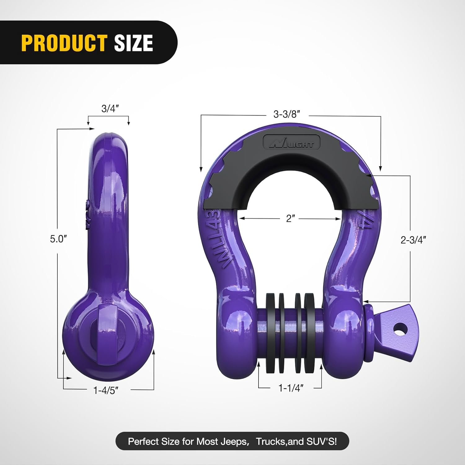 Detalle 2 de Nilight 3/4" D-Ring Shackle 9,500 lbs