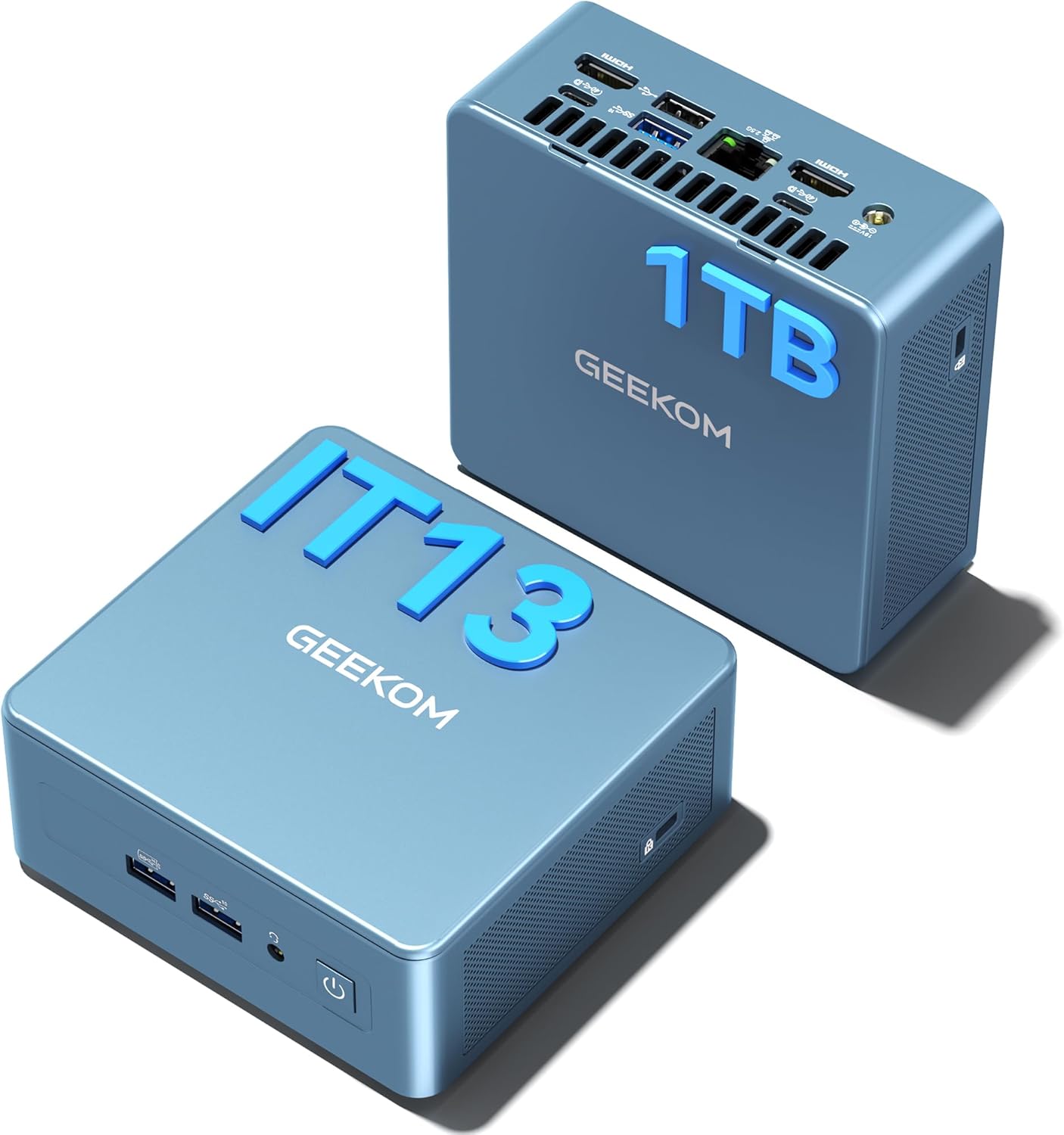 Detalle de GEEKOM IT13 Mini PC (2026) with 13th Gen Intel i5-13600H: 16GB RAM, 1TB SSD, Windows 11 Pro, Quad Display