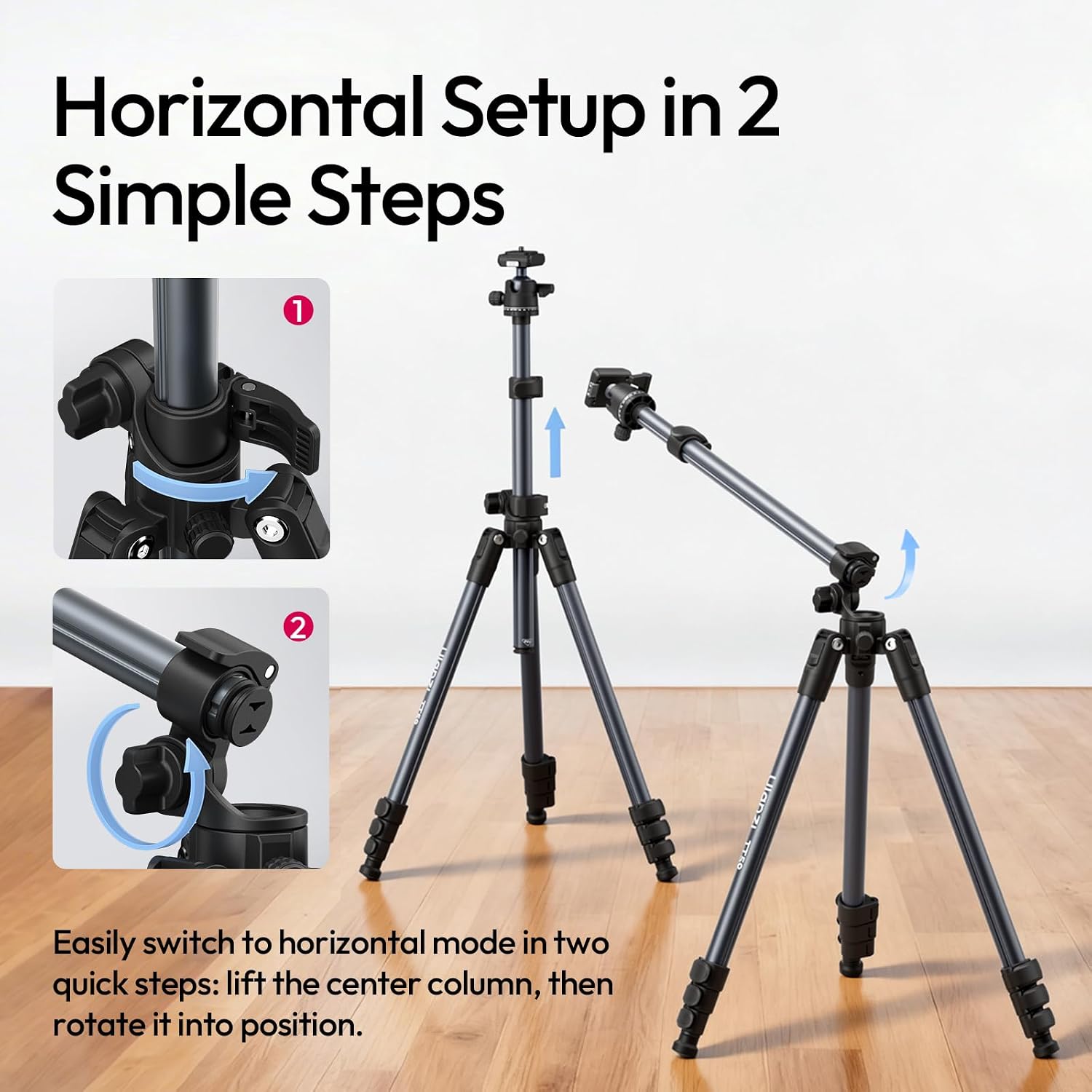 Thumbnail 2 de Trépied photo ULANZI TT59 175 cm : colonne centrale rotative 360° et rotule, tête orientable pour DSLR, caméscope et smartphones