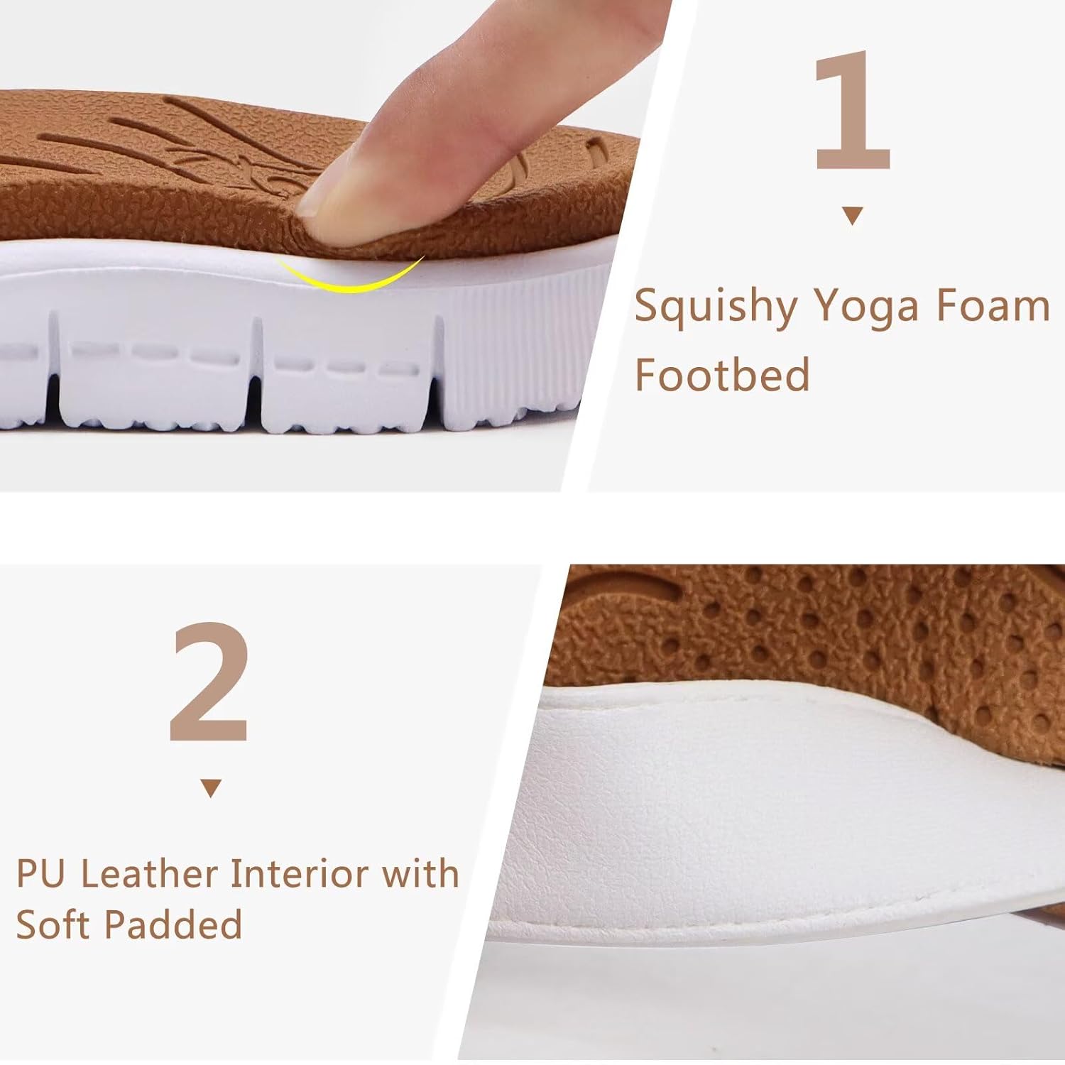 Thumbnail 4 de KuaiLu Damen Flip Flops – Weiches Leder & rutschfestes Sohlenkonzept für Urlaub, Strand & Alltag