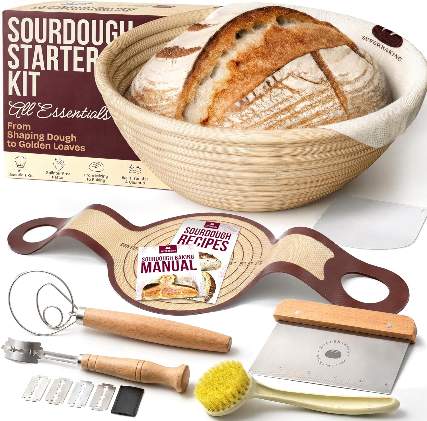 Detalle de Superbaking Banneton 9" Proofing Basket 🥖
