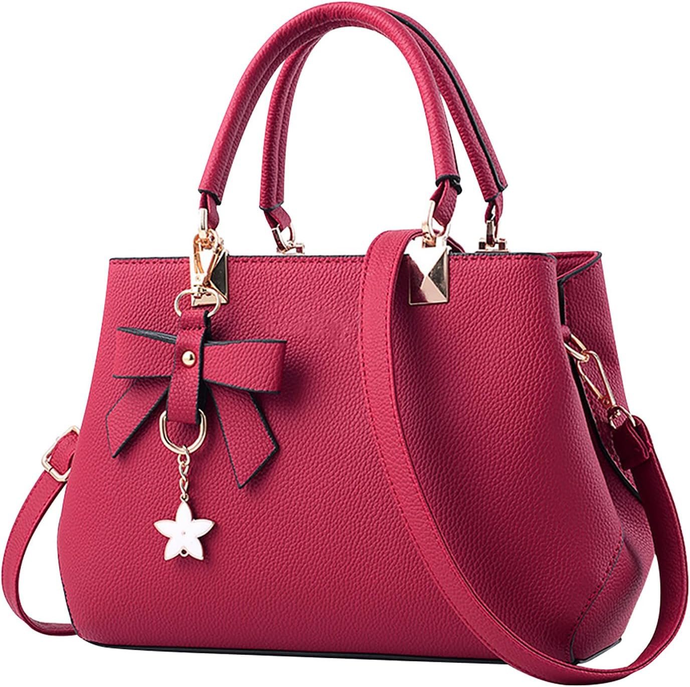 Detalle de Wocharm PU Leather Ladies Shoulder Bag — Top Handle Tote for Work and Casual