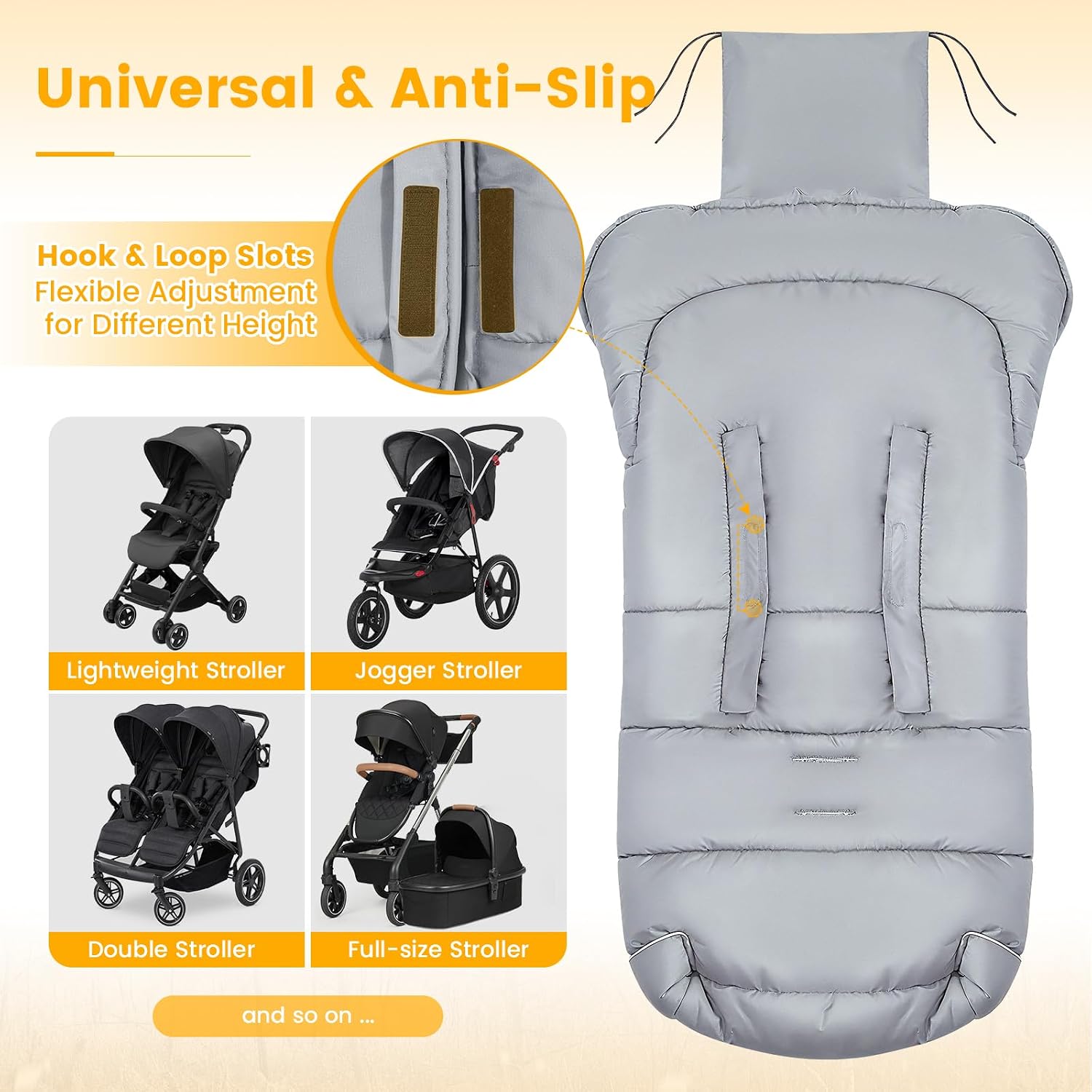 Detalle 2 de Orzbow Fußsack Kinderwagen Winter 97×44 cm