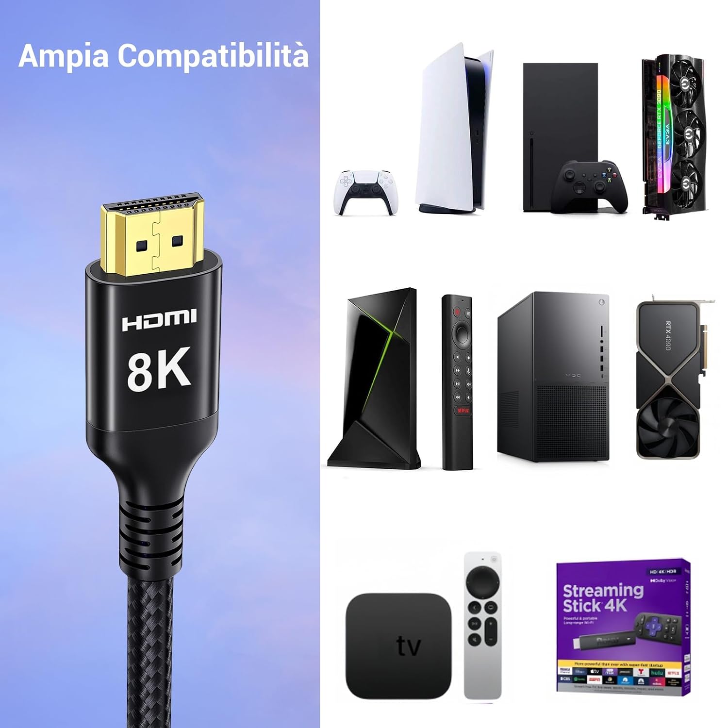 Detalle 2 de Etseinri 8K Cavo HDMI 10M