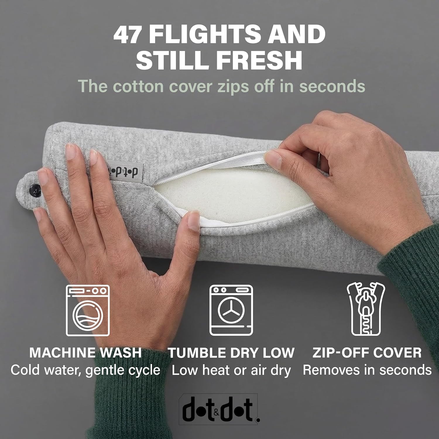 Thumbnail 6 de Dot&Dot Twist Memory Foam Travel Pillow for Airplanes