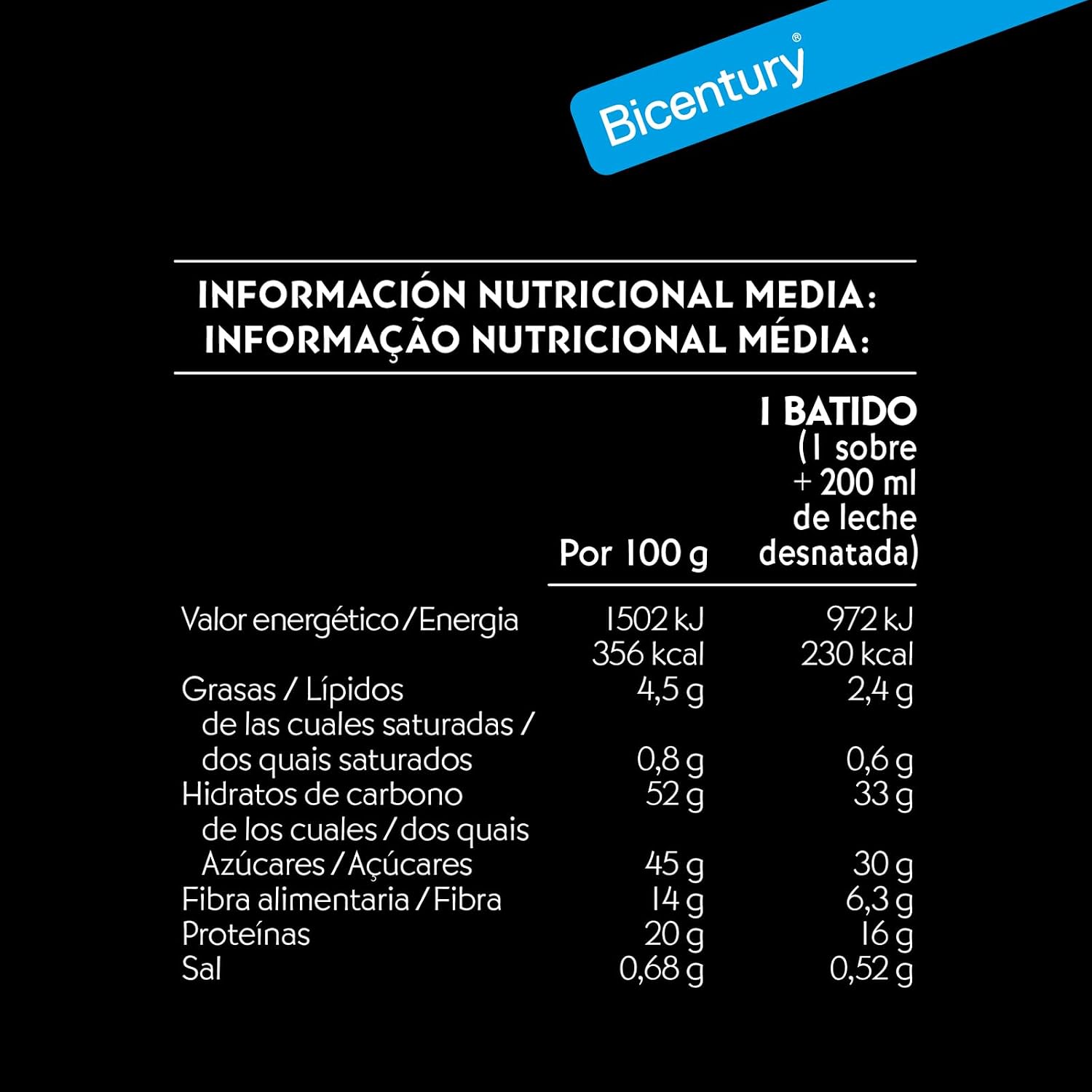 Detalle de Bicentury Batido Sustitutivo Fresa 🍓, 16g proteína, caja 5 unidades