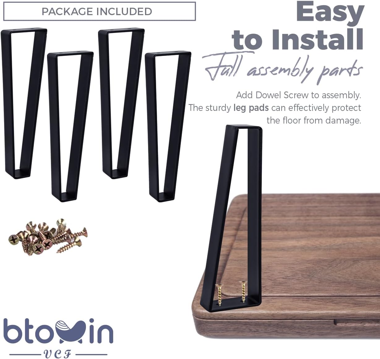 Thumbnail 3 de Btowin Metal Furniture Legs, 4-inch
