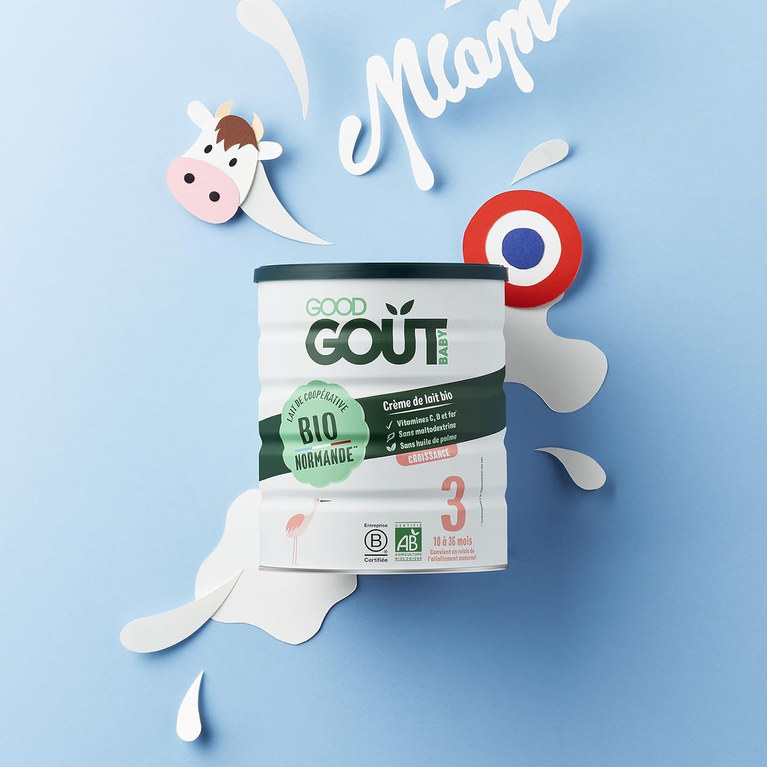 Thumbnail 2 de GOOD GOÛT Lot de 3 – Lait de Croissance 3ème Âge Bio, 800 g x 3 (10 mois à 3 ans)