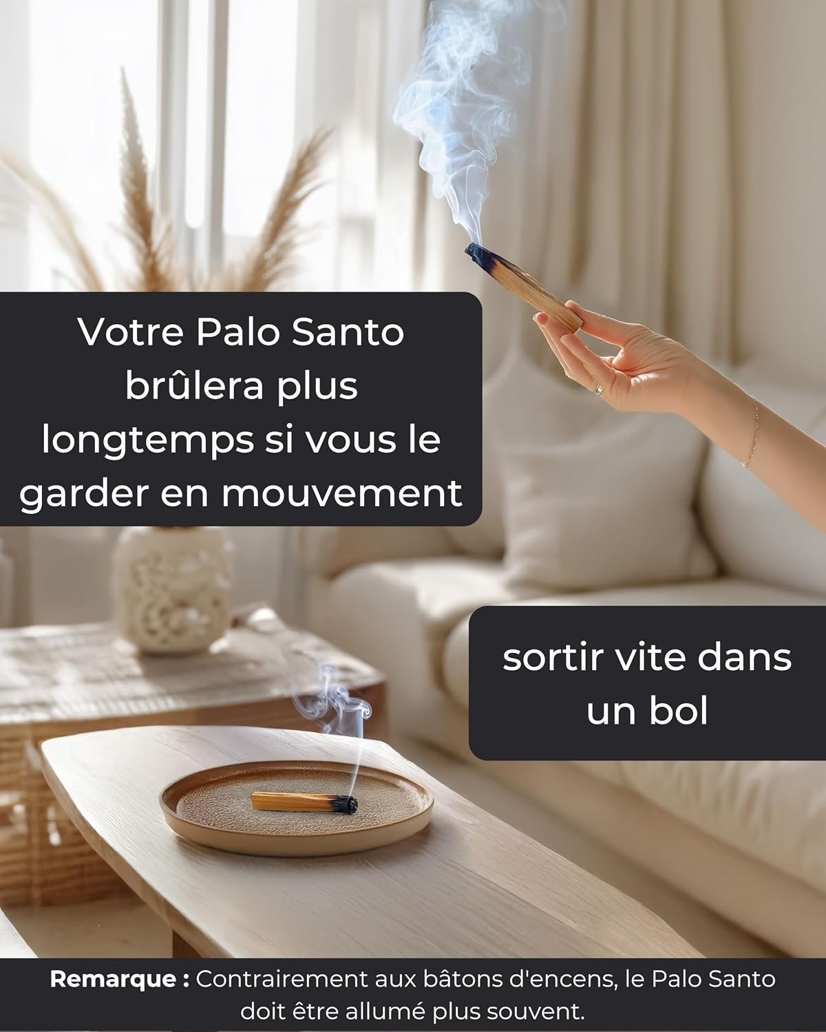 Detalle 2 de Incensera Bois de Palo Santo 8 bâtons