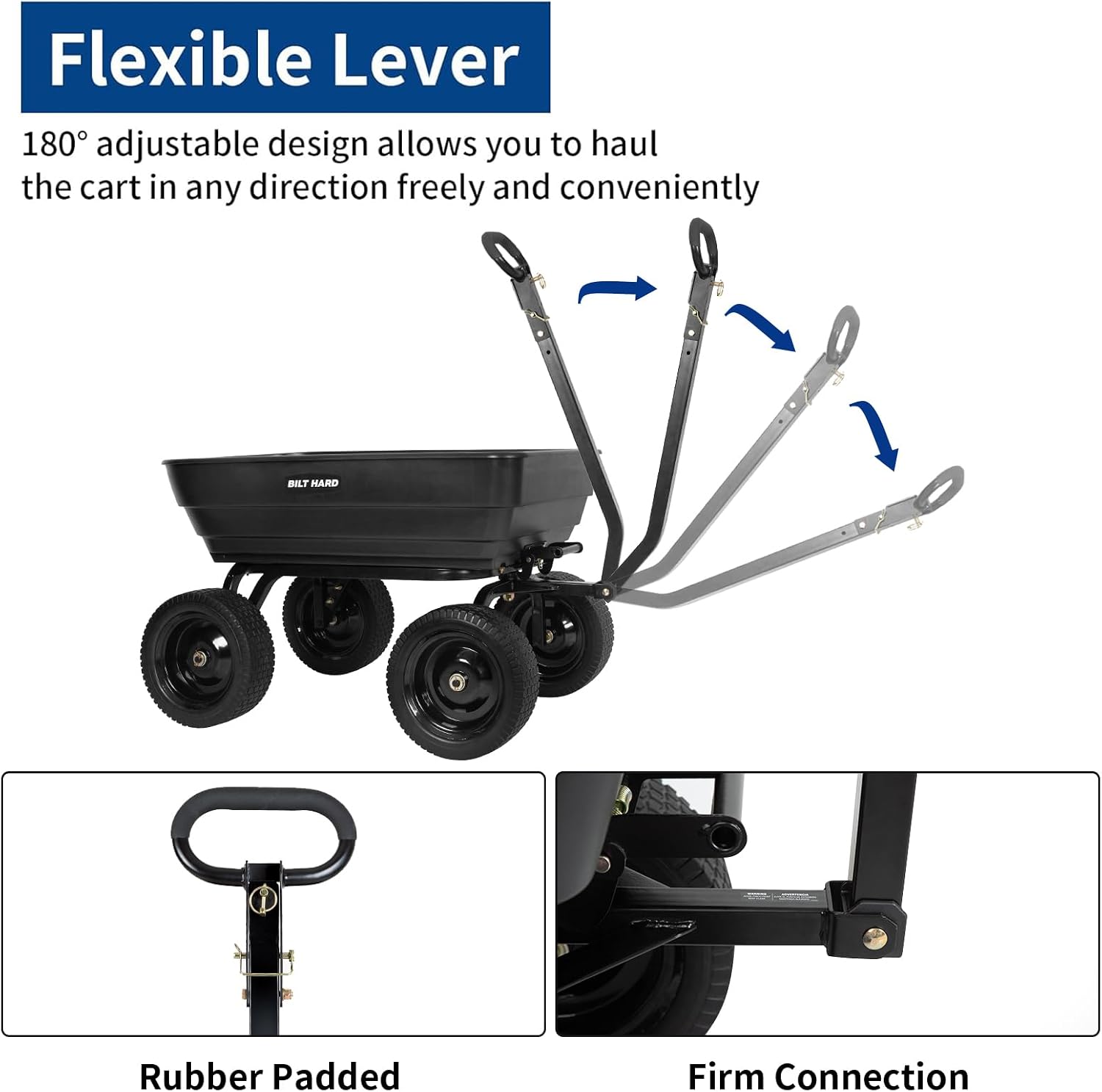Detalle 2 de BILT HARD Garden Dump Cart, 7 Cu Ft
