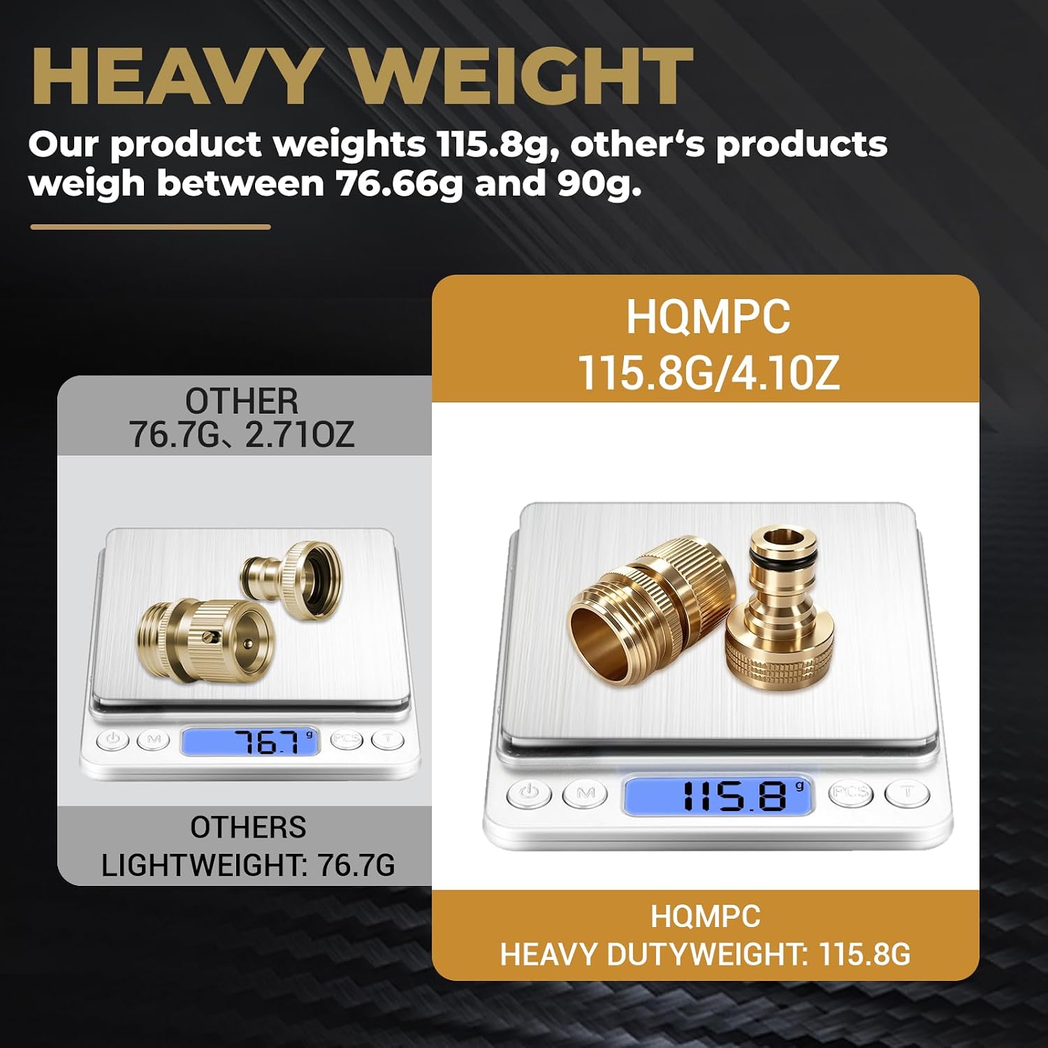 Thumbnail 2 de HQMPC HQ-K04D Garden Hose Quick Connect, Solid Brass, 3/4-Inch GHT