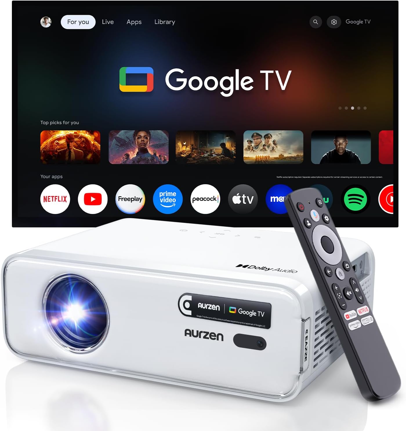 Detalle de Aurzen EAZZE D1G 4K Smart Projector 📽