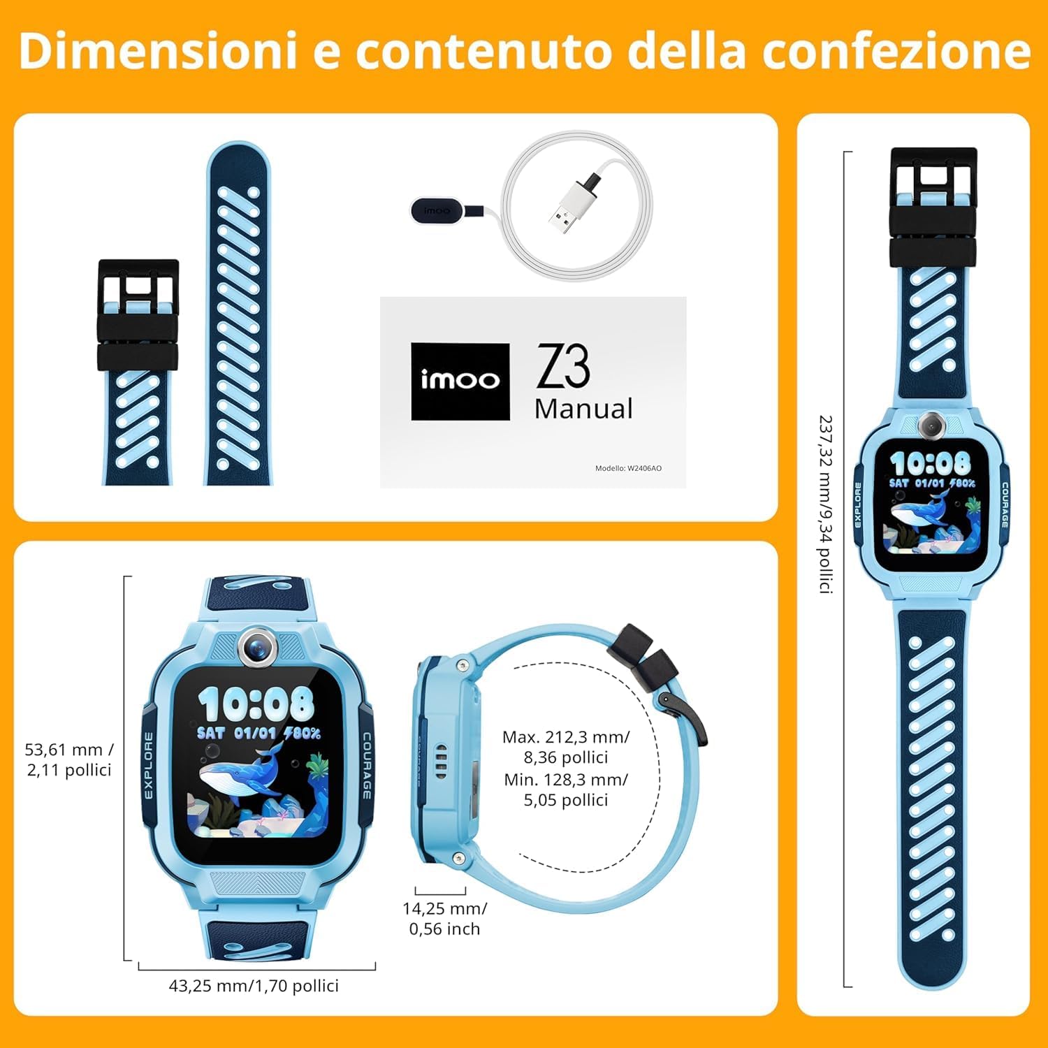 Thumbnail 5 de imoo Watch Phone Z3: Smartwatch 4G per bambini con videochiamate HD, GPS in tempo reale e resistenza IPX8