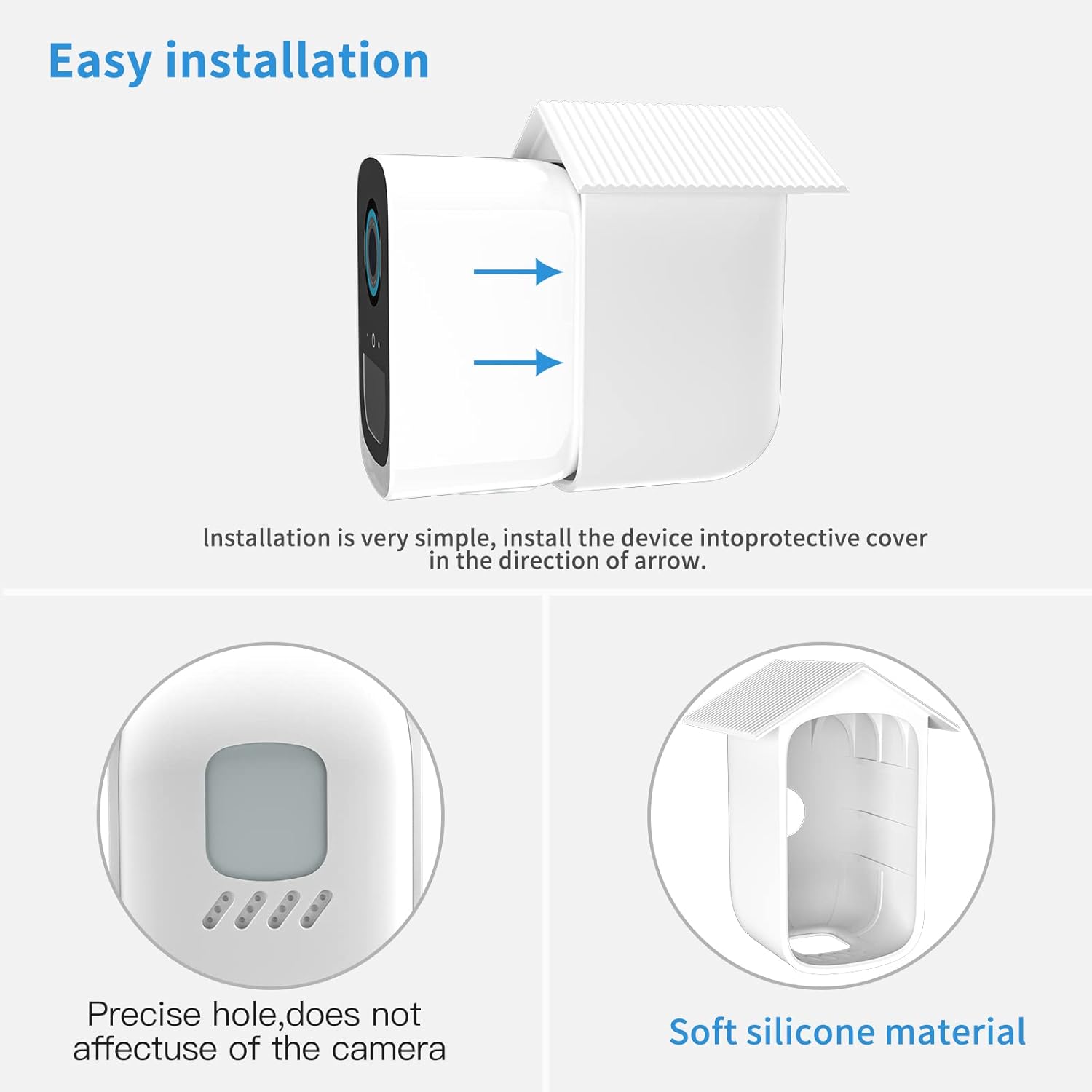 Thumbnail 3 de HOLACA Silikonhülle für eufy Security eufyCam S300 3C (Kamera nicht enthalten) – 2er Set in Weiß