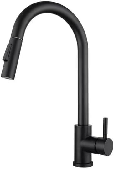 Detalle 2 de Schwarz Küchenarmatur 360° drehbar mit Brause 🚰