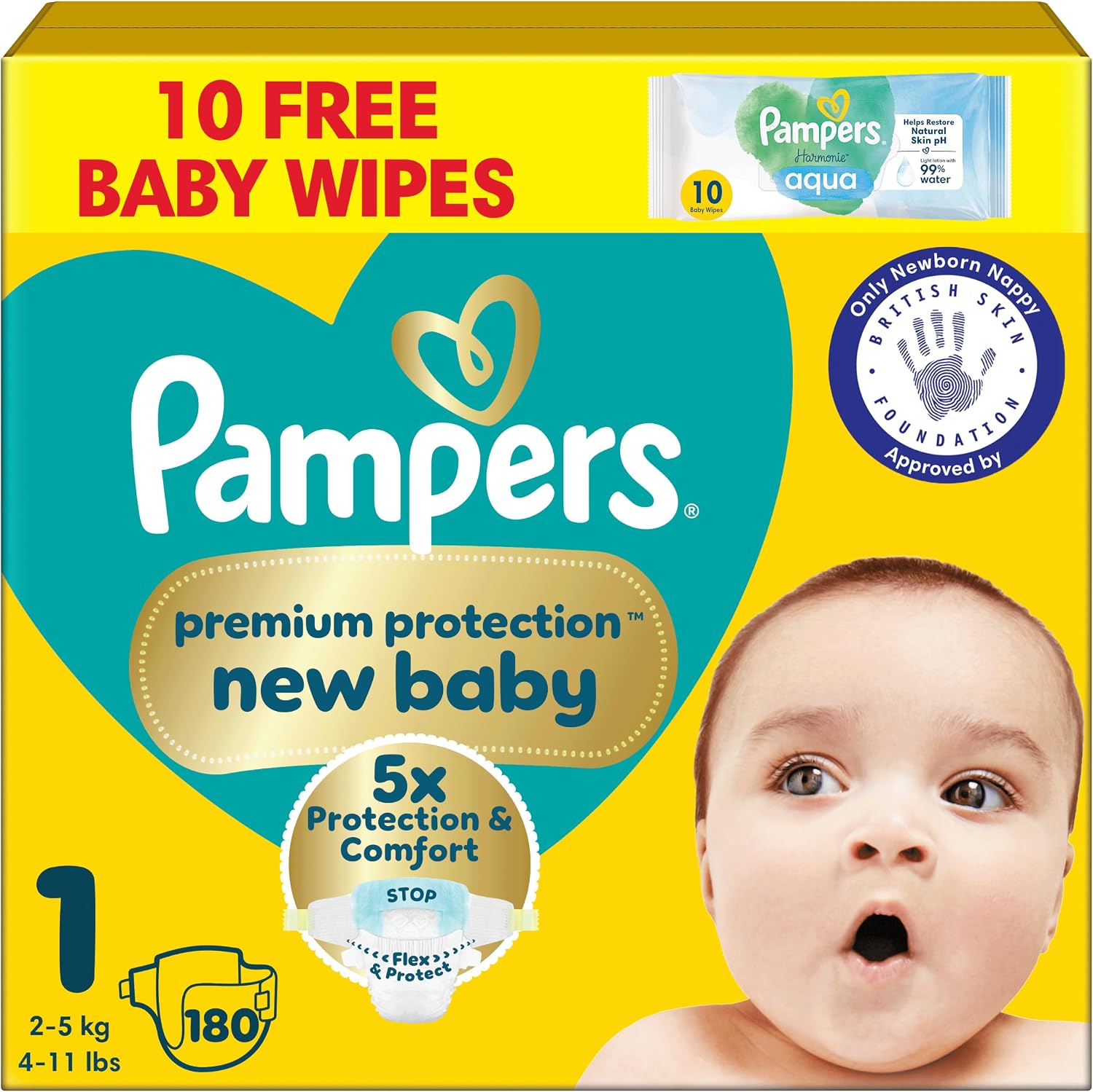 Detalle de Pampers New Baby Nappies Size 1 + Wipes