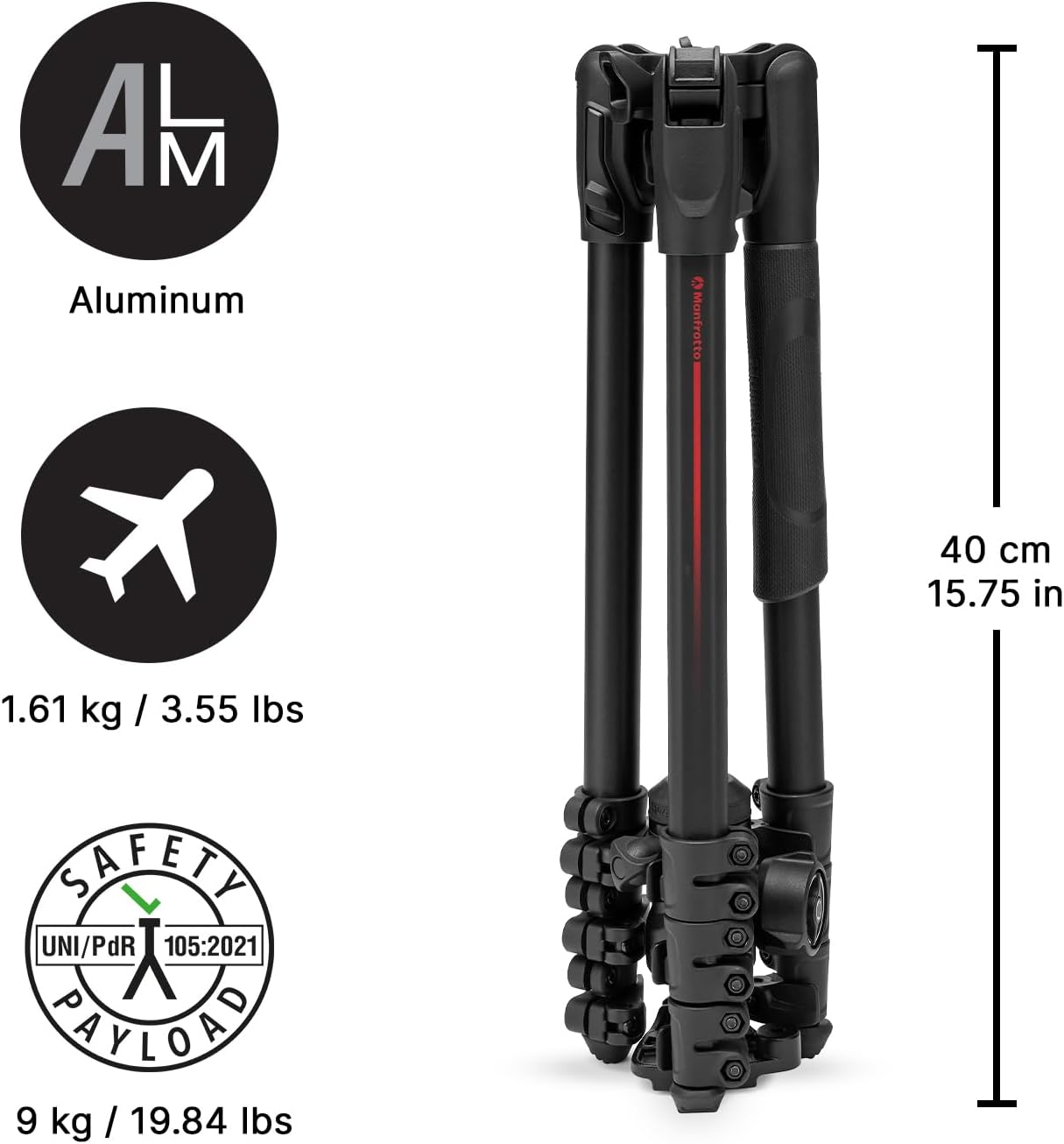 Detalle de Manfrotto Befree Advanced AS : un trépied portable et robuste pour DSLR et sans miroir