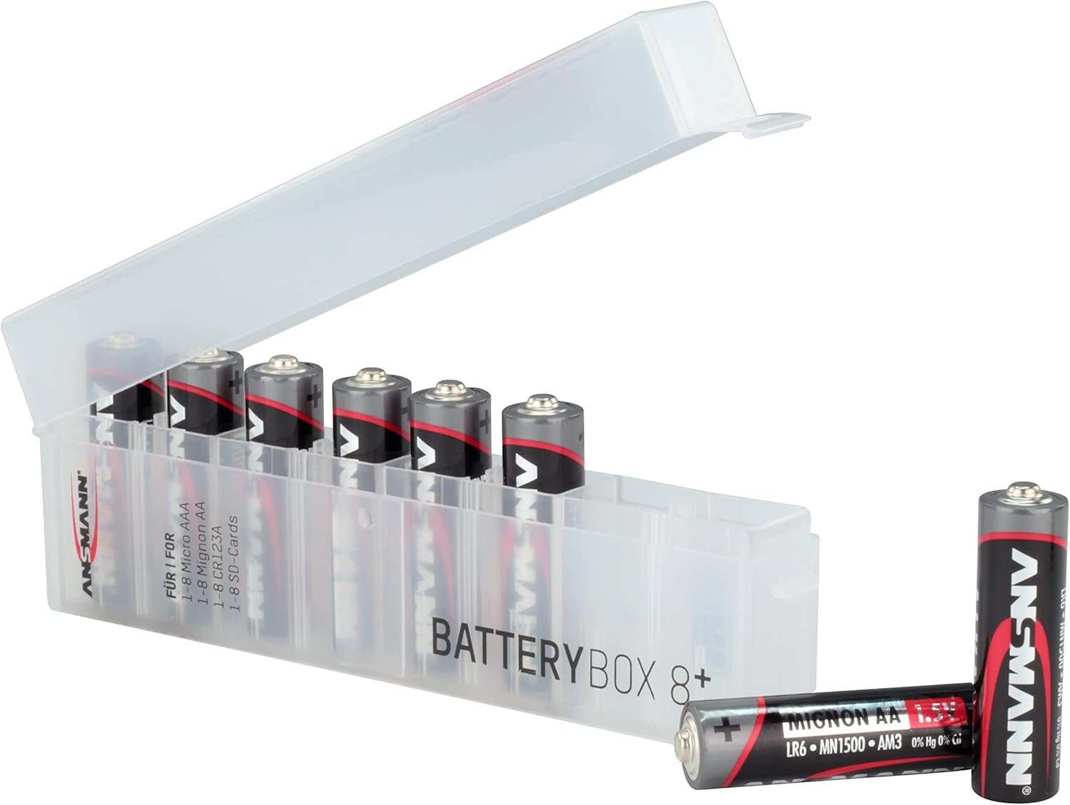 Thumbnail 4 de ANSMANN Batteriebox für AAA Micro, AA Mignon & Spezialbatterien – Akkubox für bis zu 8 Zellen