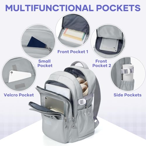 Thumbnail 4 de HYC00 School Backpack: Lightweight 25L 14” Laptop Rucksack in Grey