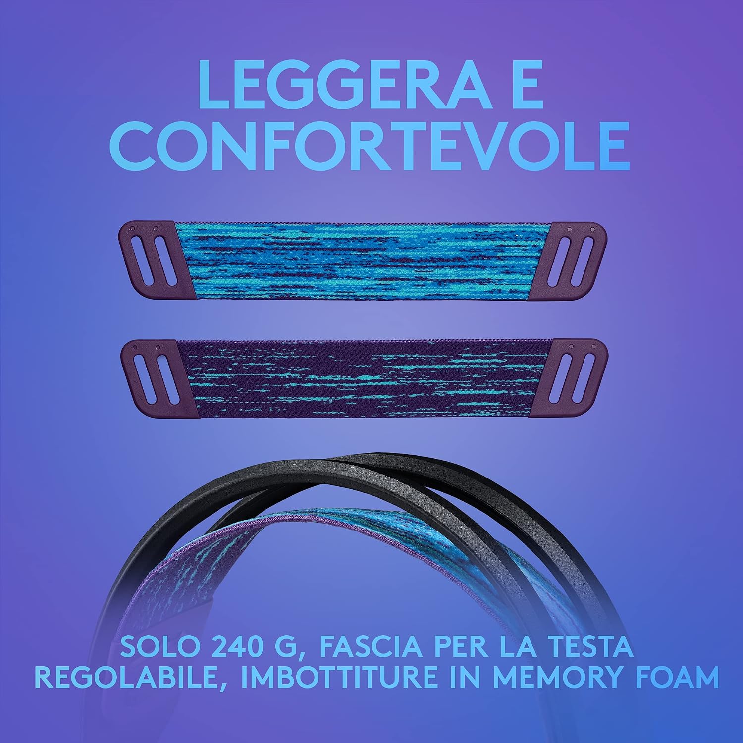Detalle 2 de Logitech G G335: cuffie cablate gaming leggere con microfono flip-to-mute e comfort a lungo termine