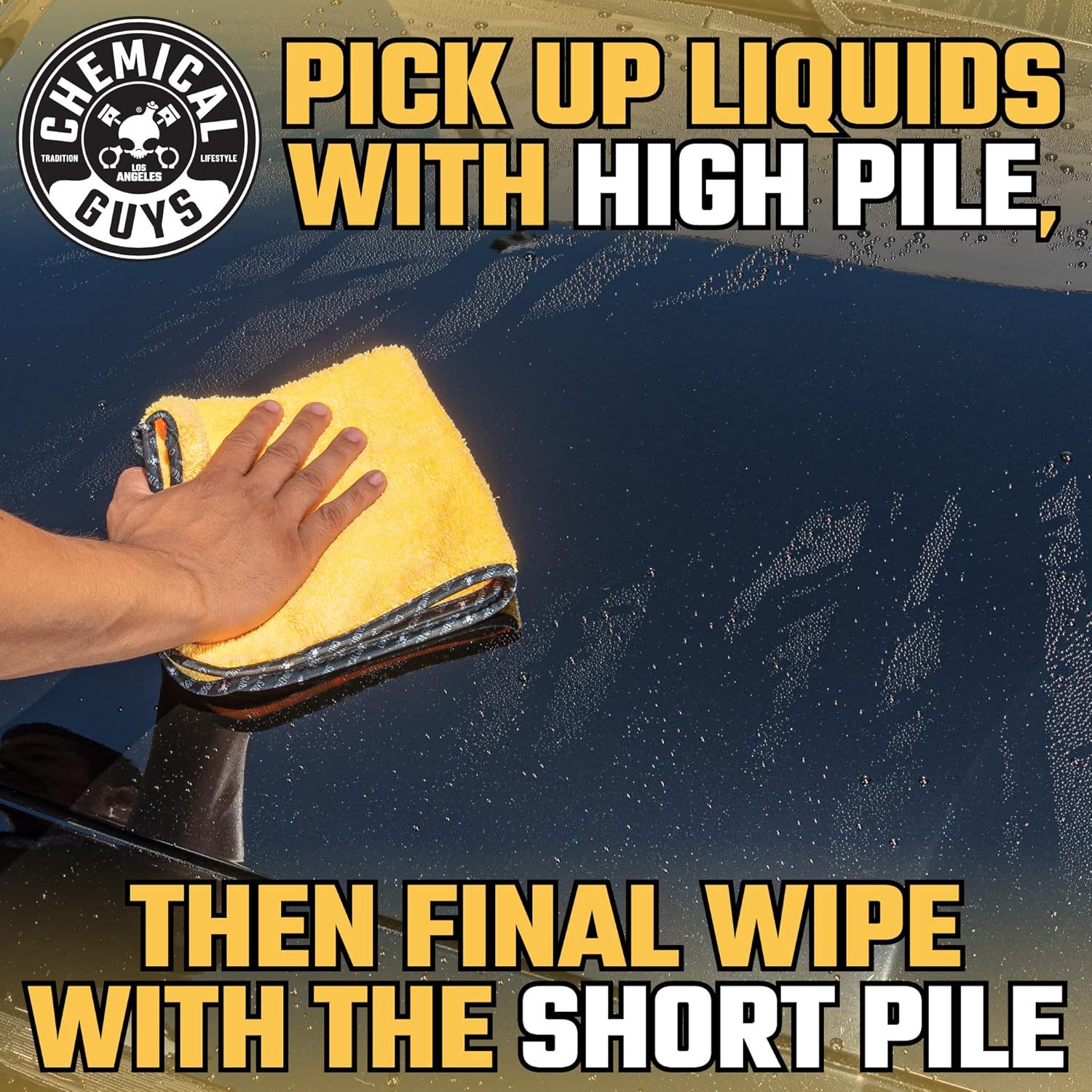 Thumbnail 5 de Chemical Guys Large Microfiber Drying Towel (36 x 25 inches) in Yellow