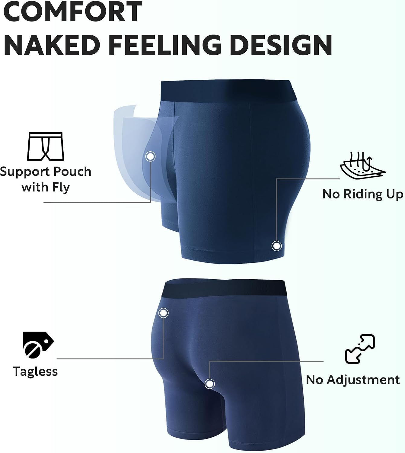 Detalle de DAVID ARCHY Modal Boxer Briefs, Slim Fit, 6.5