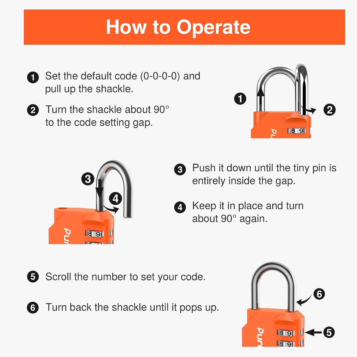Detalle de Puroma Combination Lock, 4-Digit