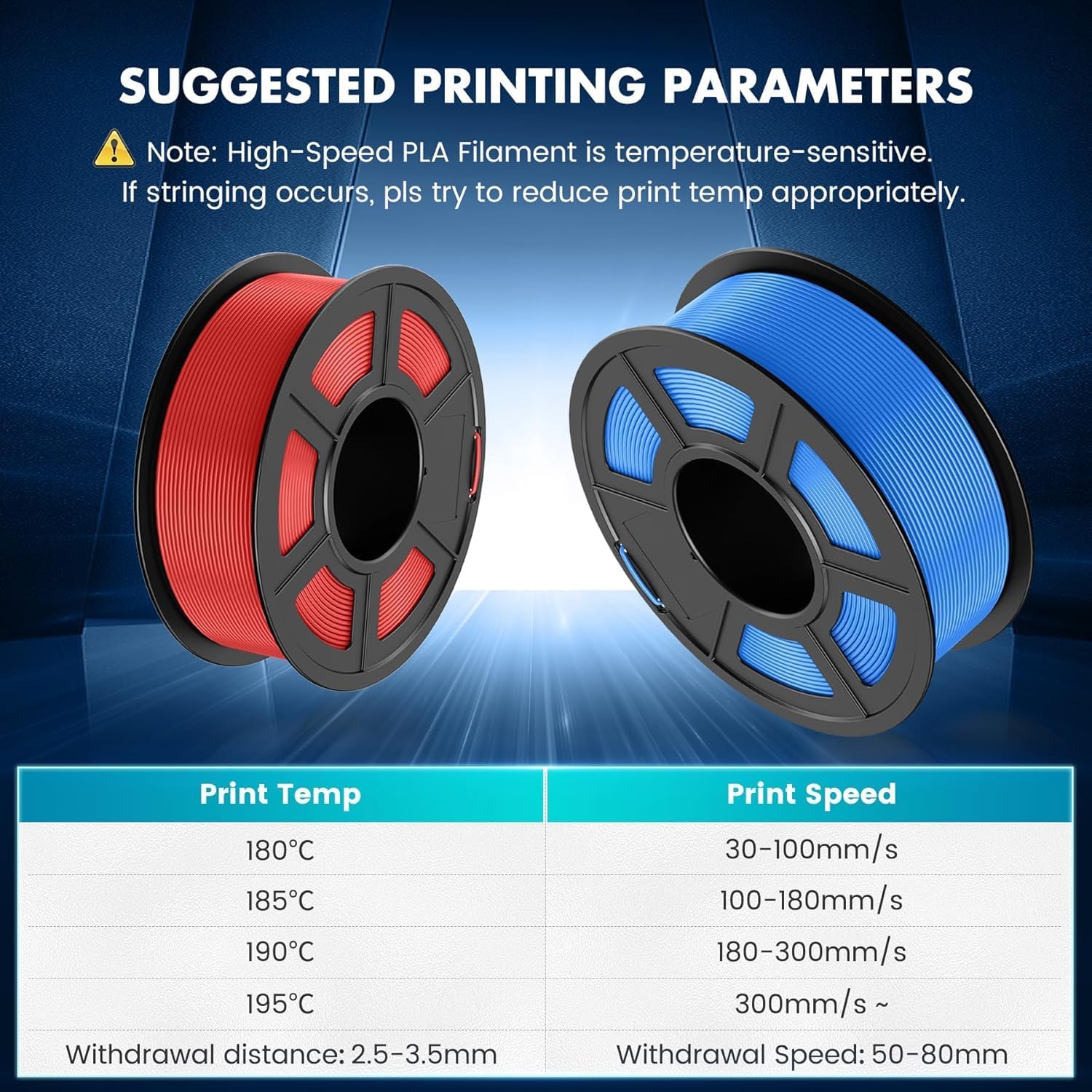 Thumbnail 4 de SUNLU Hochgeschwindigkeits PLA Filament 1,75 mm – 1 kg Spule in Sonniges Orange für schnelles 3D-Drucken