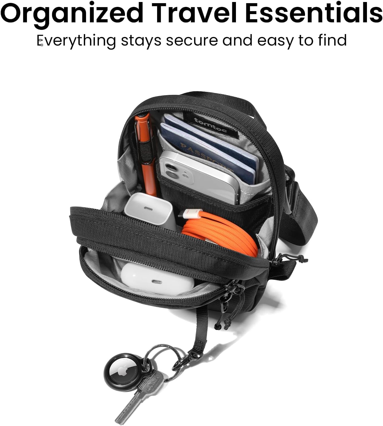 Detalle 2 de tomtoc Aviator-T37 Travel Crossbody Bag RFID Blocking (lockable anti-theft sling)
