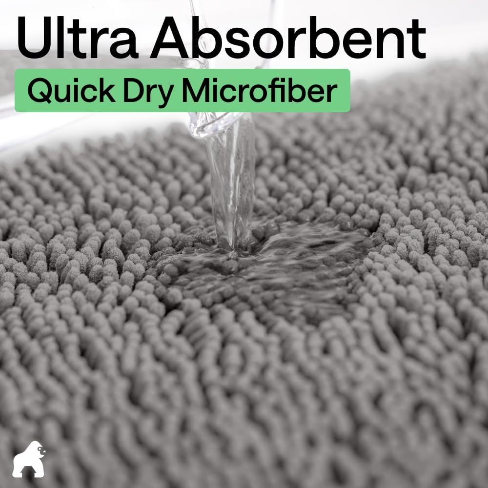 Thumbnail 4 de GORILLA GRIP Bath Rug Mat 24x17 Grey