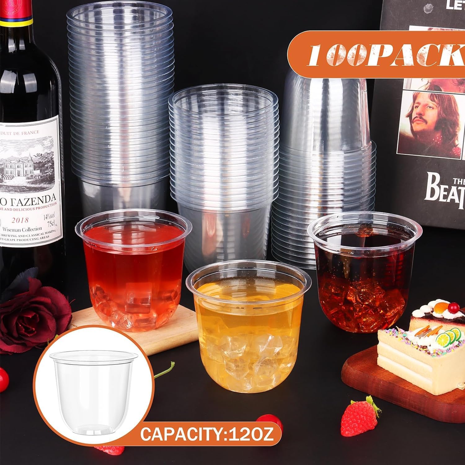 Detalle 2 de KesaPlan 12oz Disposable Stemless Wine Glasses 100pcs