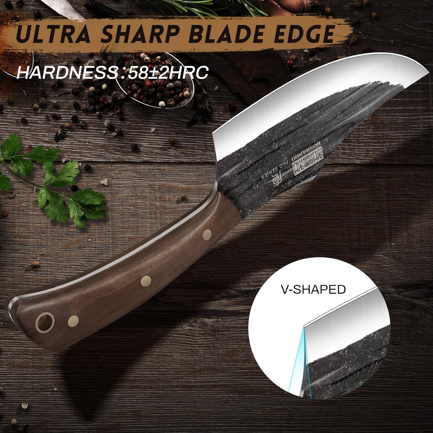 Detalle 2 de HOSHANHO Butcher Knife Set, 8-Piece
