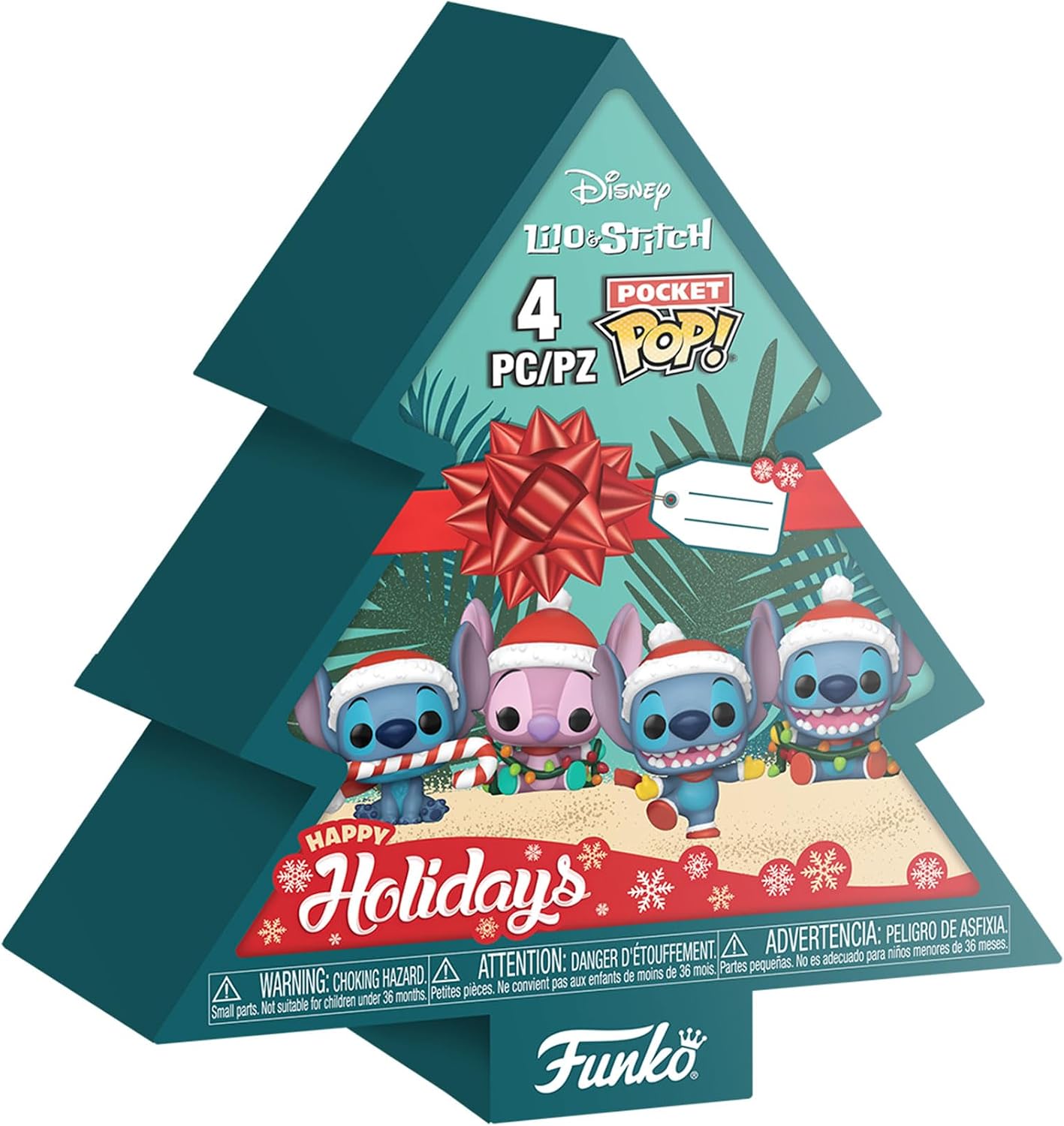 Detalle de Funko Pocket Pop Stitch Holiday 4er Tree Box