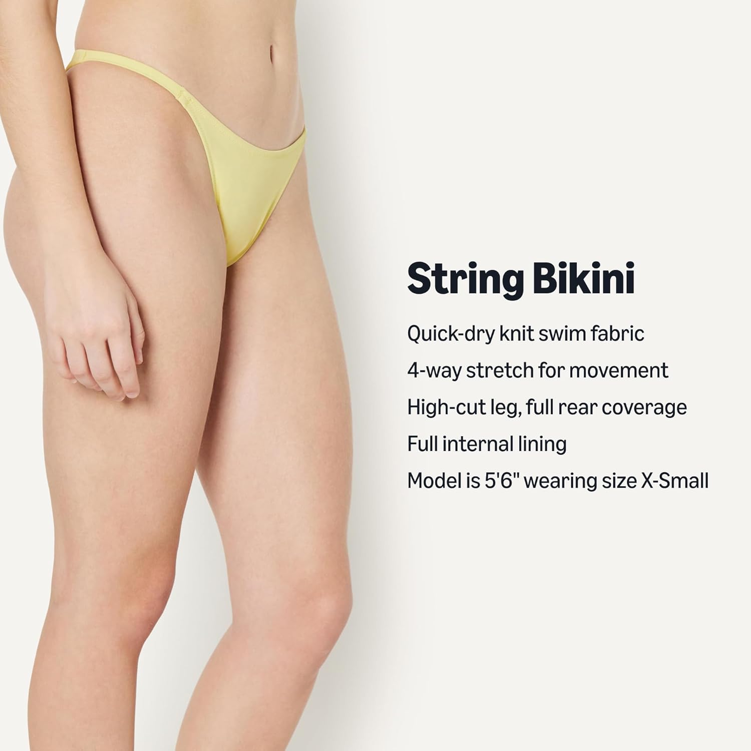 Detalle de Amazon Essentials Women's No-Tie String Swim Bikini Bottom