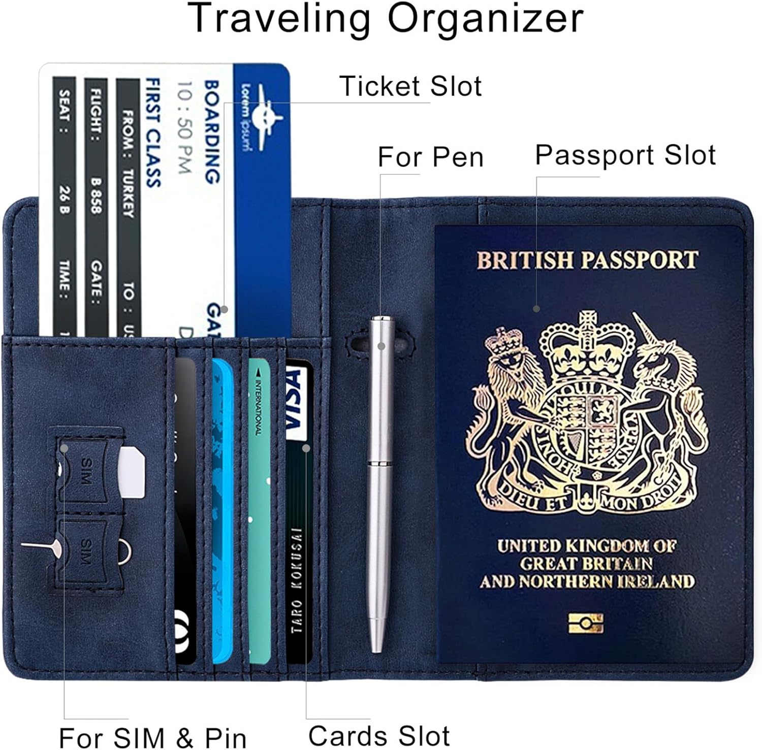 Thumbnail 3 de PU leather RFID passport holder 2 passports