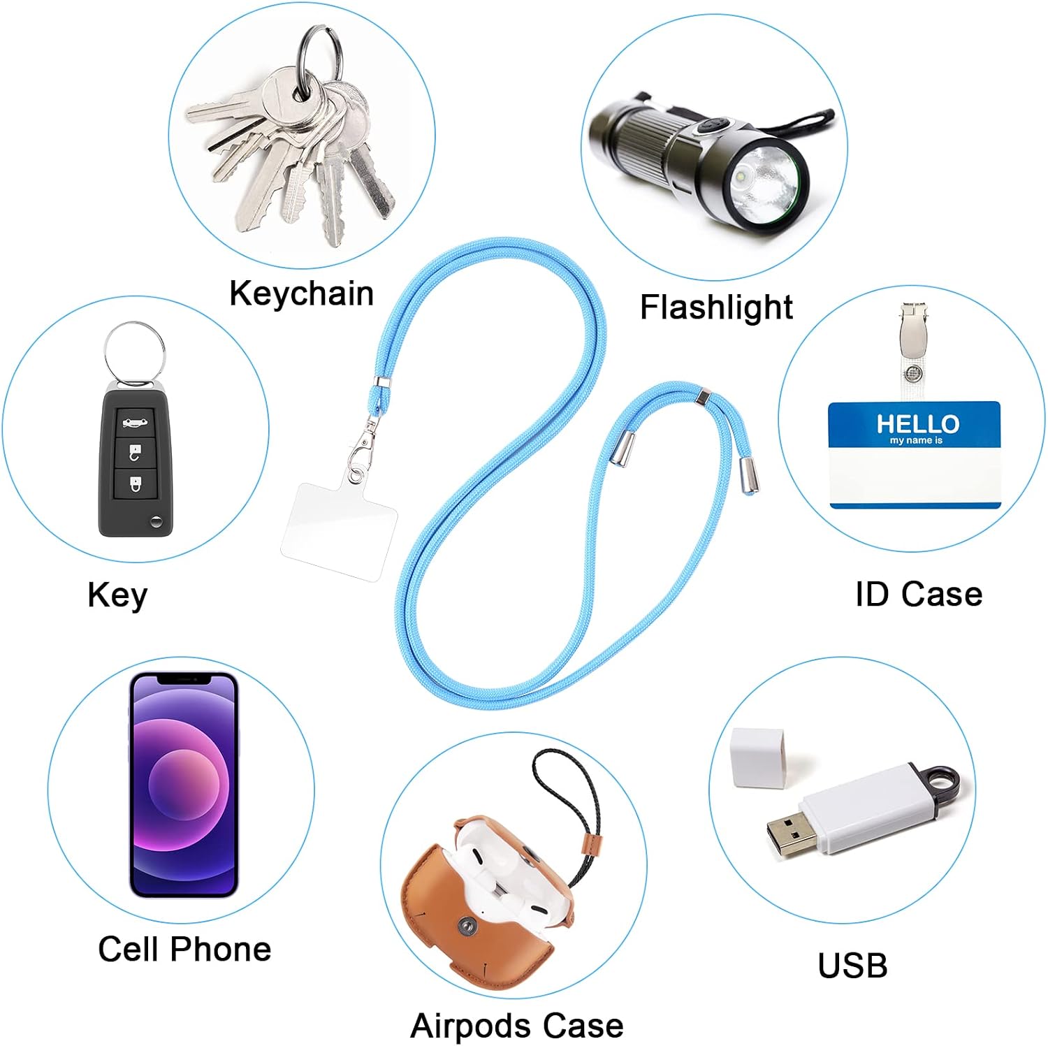 Detalle 2 de Vicloon Adjustable Nylon Phone Lanyard with Neck, Crossbody and Wrist Wear
