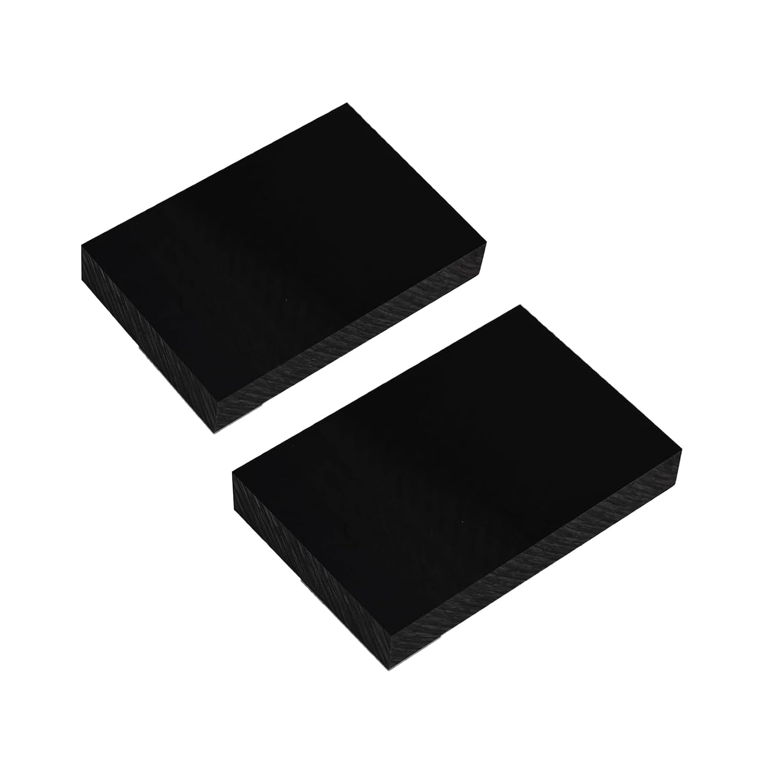 Detalle de thedmladies HDPE Plastic Blocks, 1" x 3" x 6", Black, 2-Pack