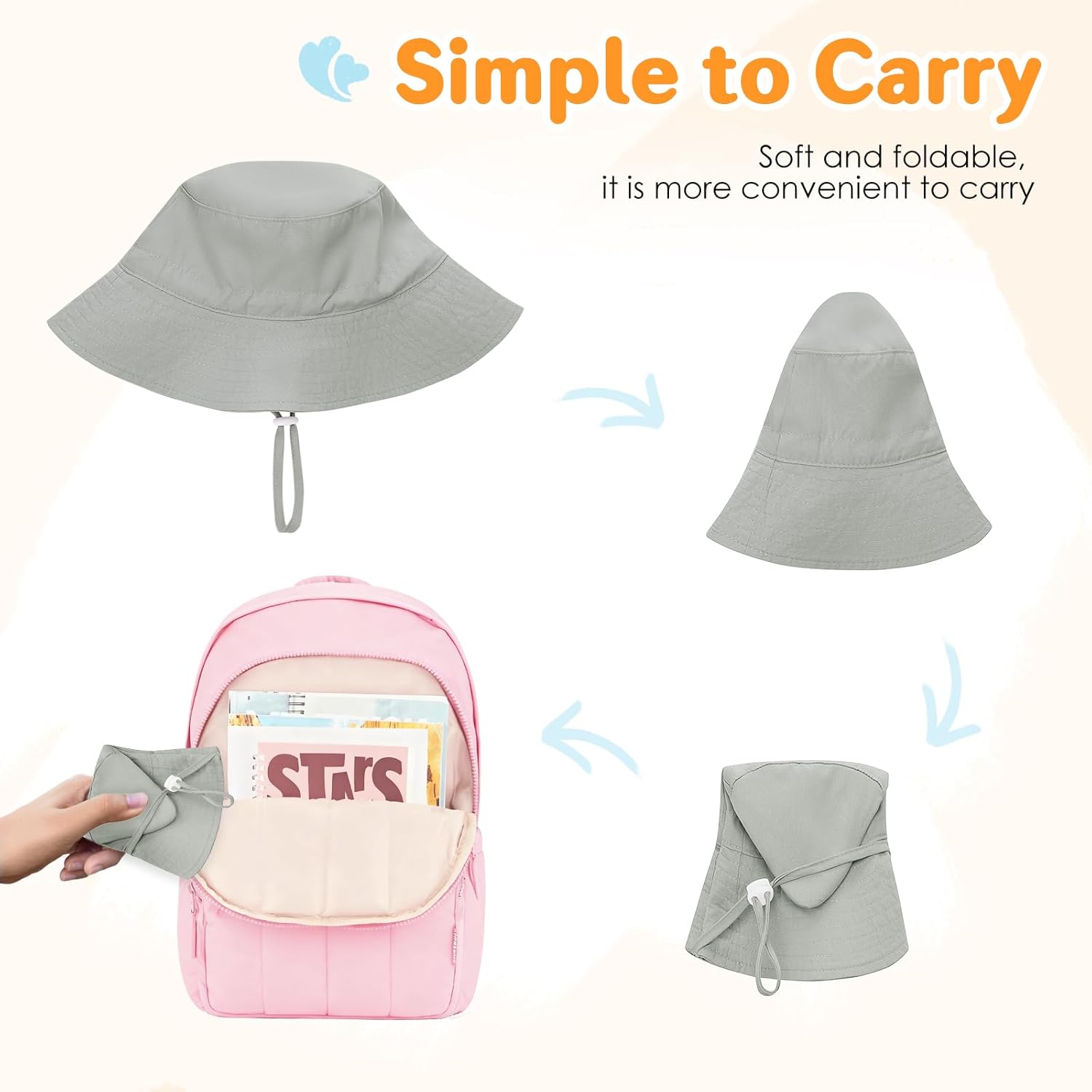 Detalle de Xnova UPF 50+ Baby Sun Hat for Girls and Boys – Adjustable Wide Brim Bucket Hat (48–54 cm)