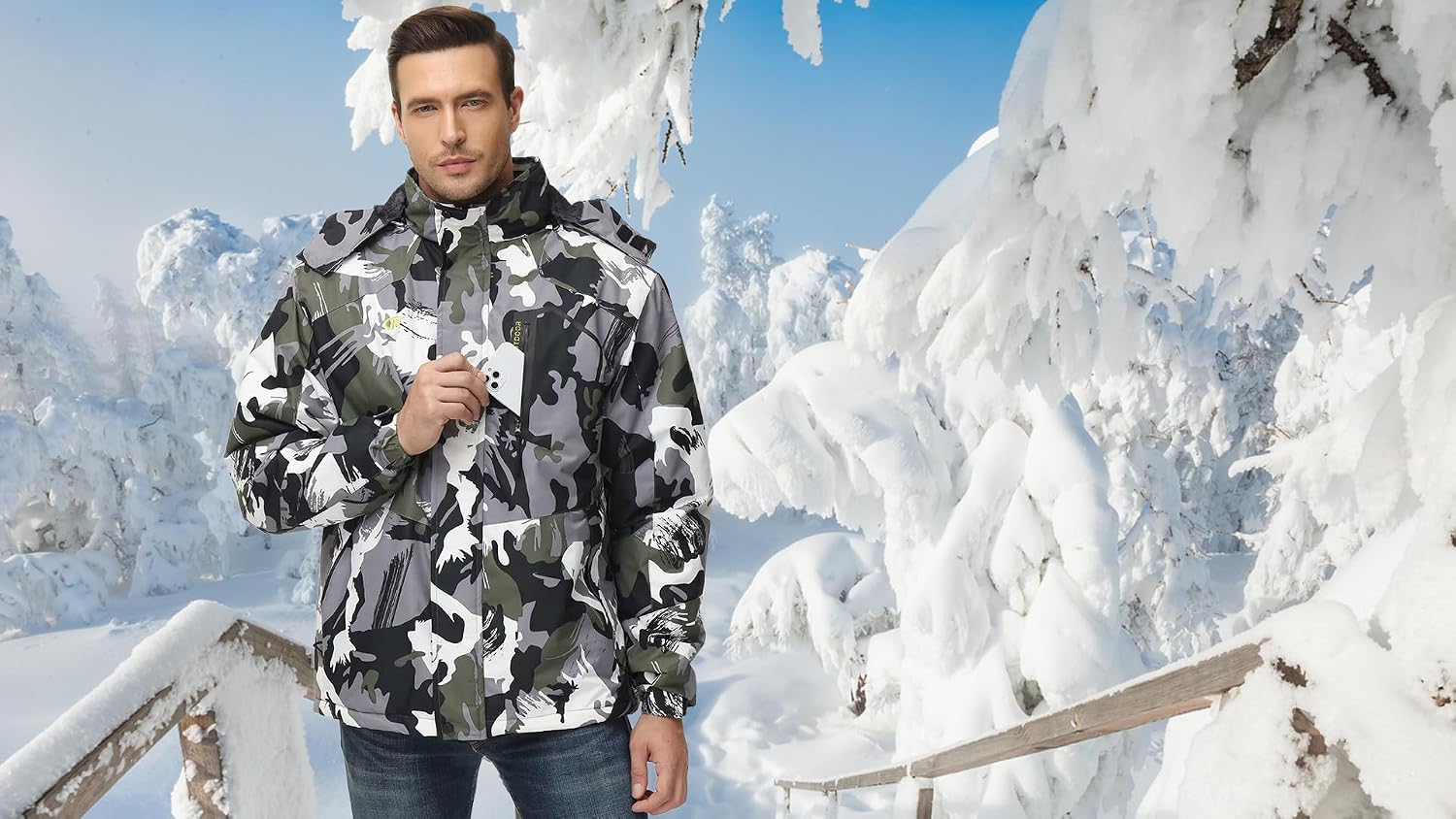 Thumbnail 2 de QPNGRP Mens Waterproof Ski Jacket