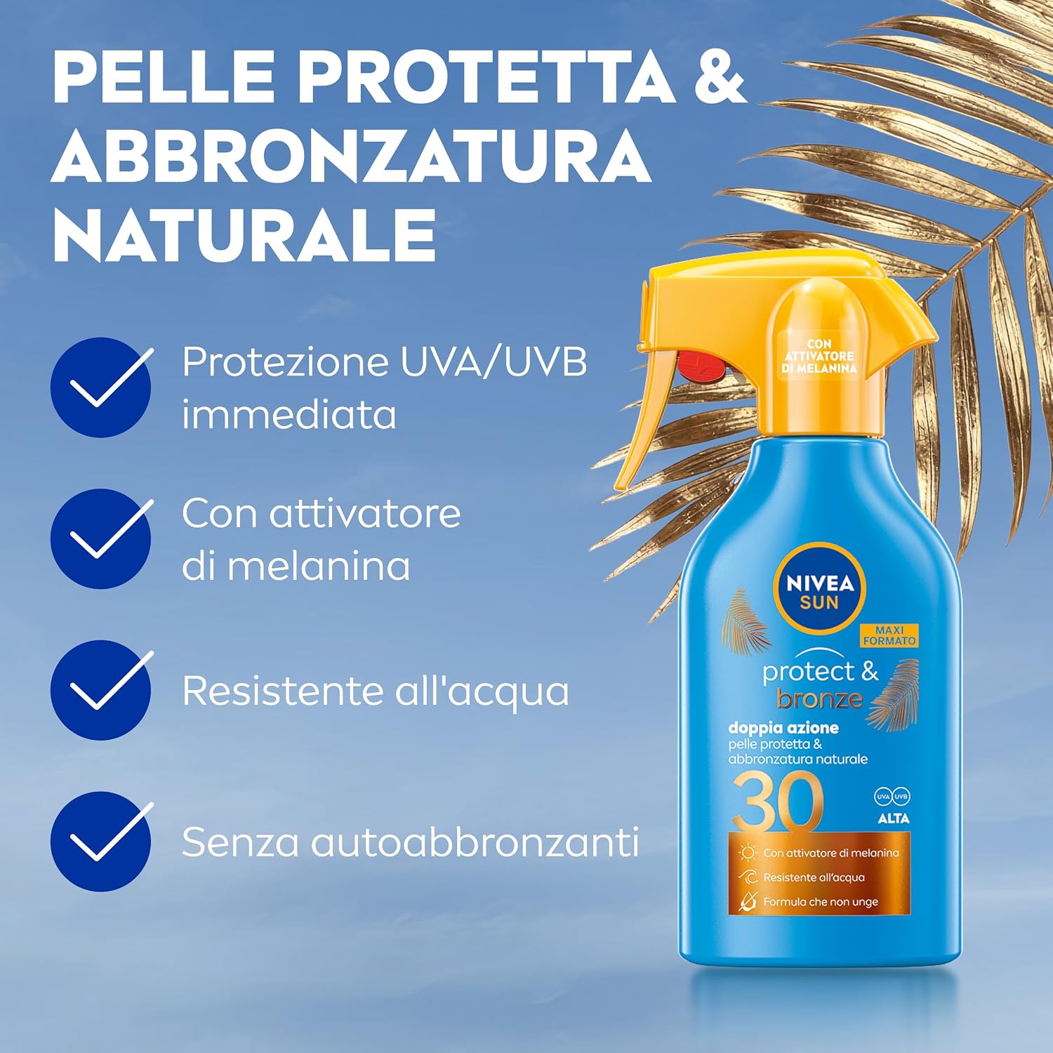 Detalle de NIVEA SUN Protect & Bronze SPF 30 Spray Abbronzante Corpo – 250 ml
