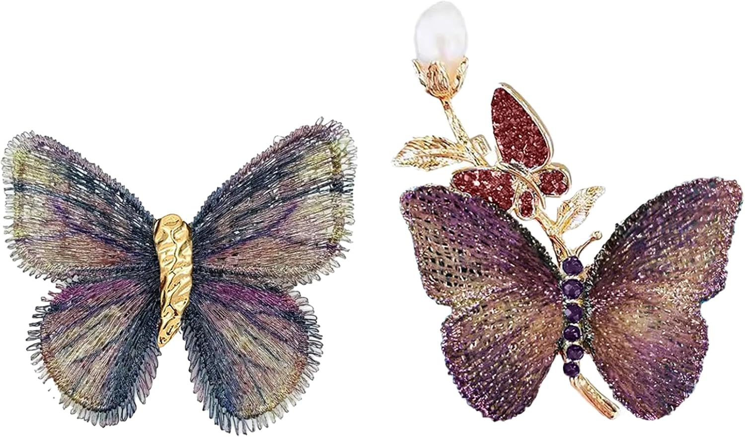 Thumbnail 6 de CCAIPU Schmetterlings Broschen für Damen, 2 Stück Blumenbroschen mit Strass – Hochzeits-Accessoires und stilvolles Schmuckgeschenk