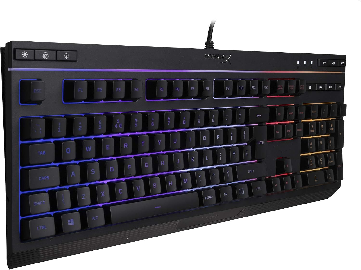 Detalle de HyperX HX-KB5ME2-UK Alloy Core RGB Membrane Gaming Keyboard (UK Layout)