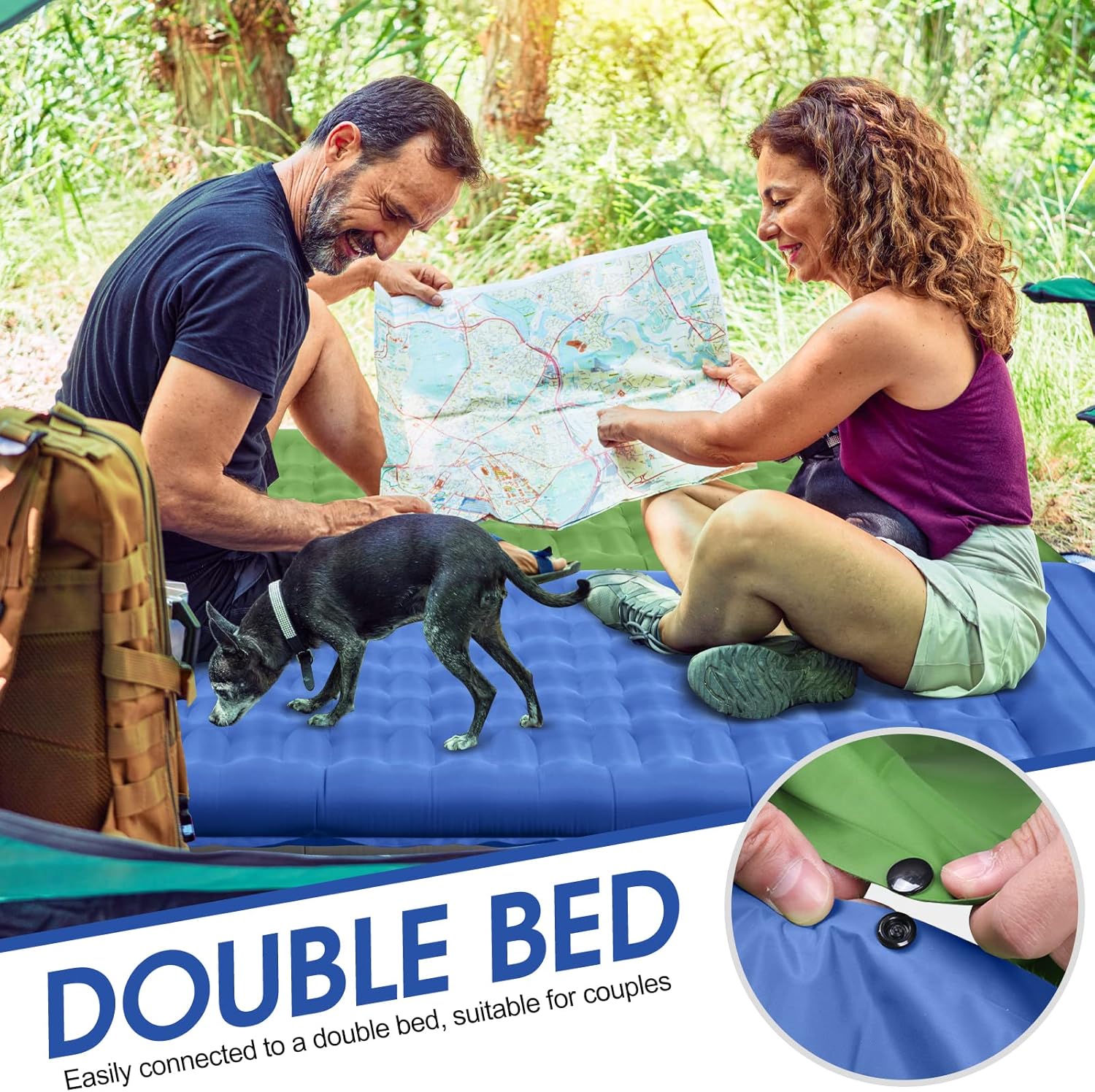 Thumbnail 6 de Isomatte Camping mit Fußpumpe, integrierten Kissen und 12 cm Aufbauhöhe