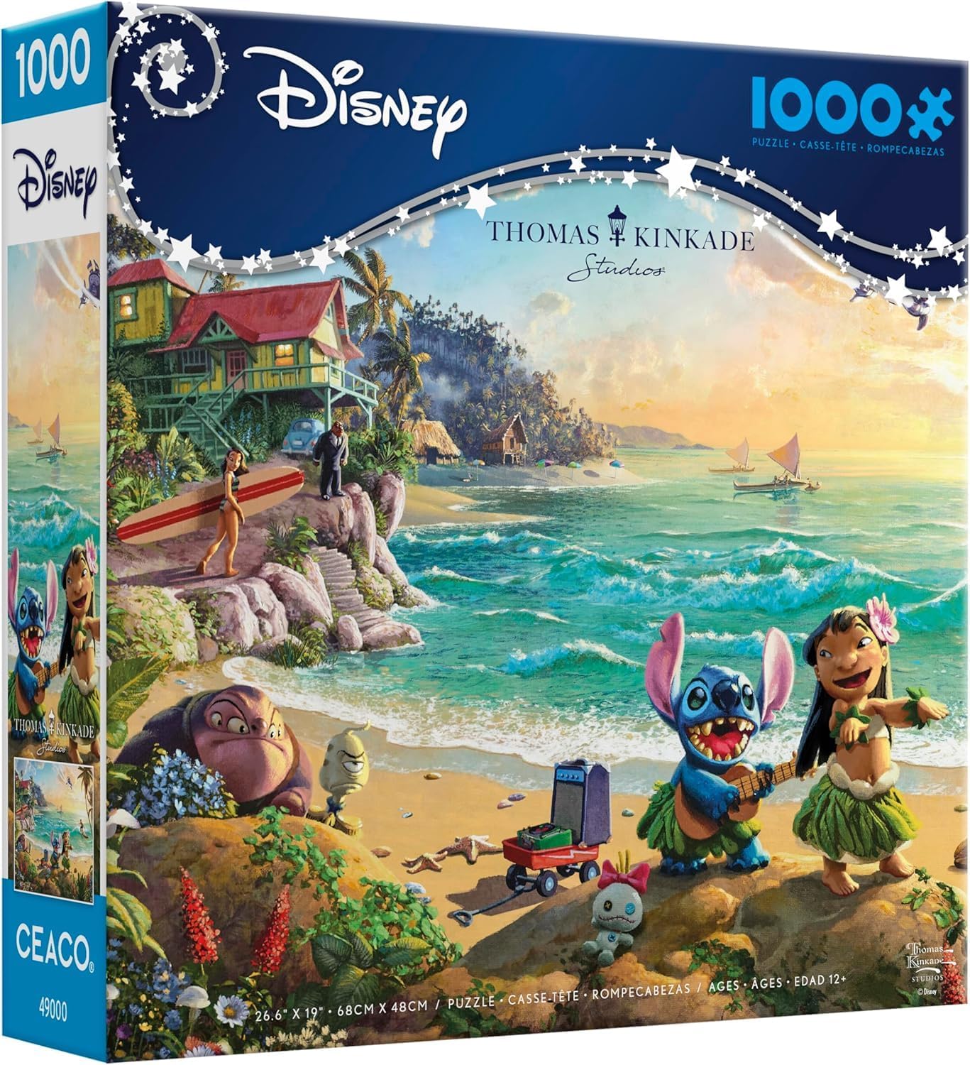 Detalle de Ceaco Thomas Kinkade Disney Lilo & Stitch 1000-Piece Jigsaw Puzzle (Premium Recycled Board, Made in USA)