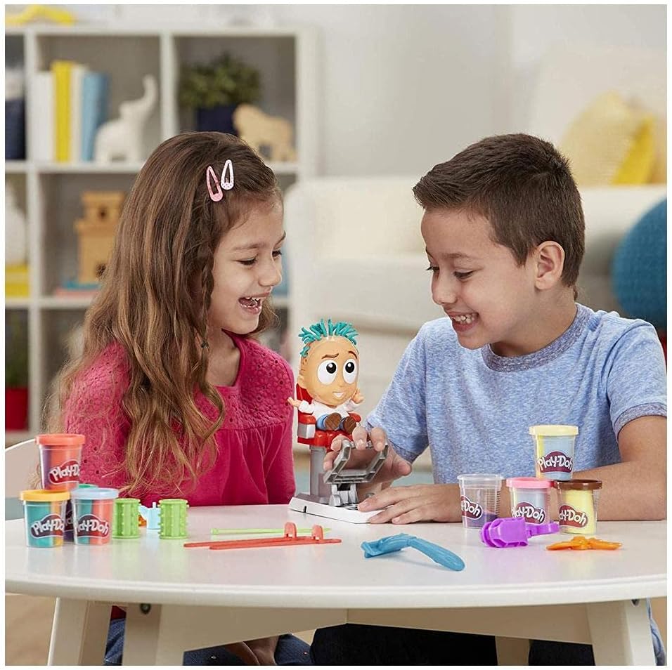 Detalle 2 de Play-Doh Hair Salon Creative Hairdresser kappersset met 8 potjes van 56 g