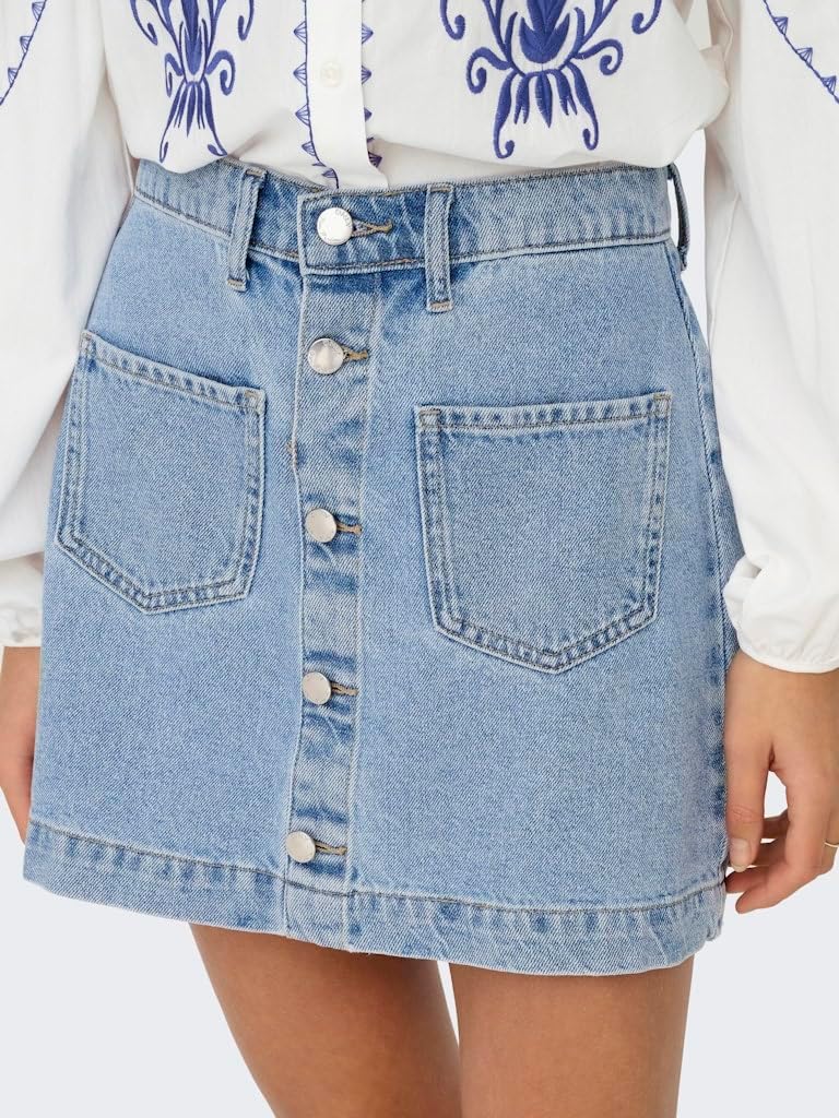 Detalle de Only Onlamazing Global Hw Cord Skirt PNT Noos Femme — Jupe en denim taille haute 100% coton