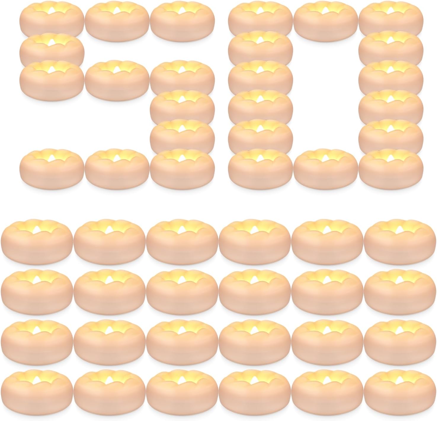 Detalle de TLNFHRPI RTY1023 Floating LED Candles, 50-Pack, Waterproof Vortex Design