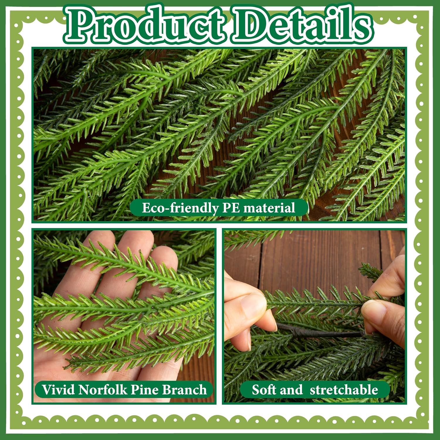 Thumbnail 2 de 6 Ft Norfolk Pine Garland for Christmas 🎄