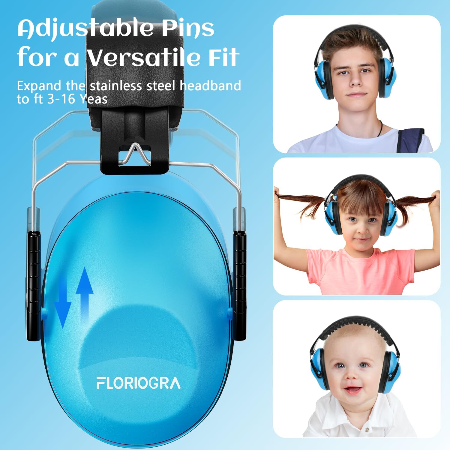 Thumbnail 2 de Floriogra Casque Anti Bruit Enfant – Pack de 2, Casques Ajustables pour 3–16 ans